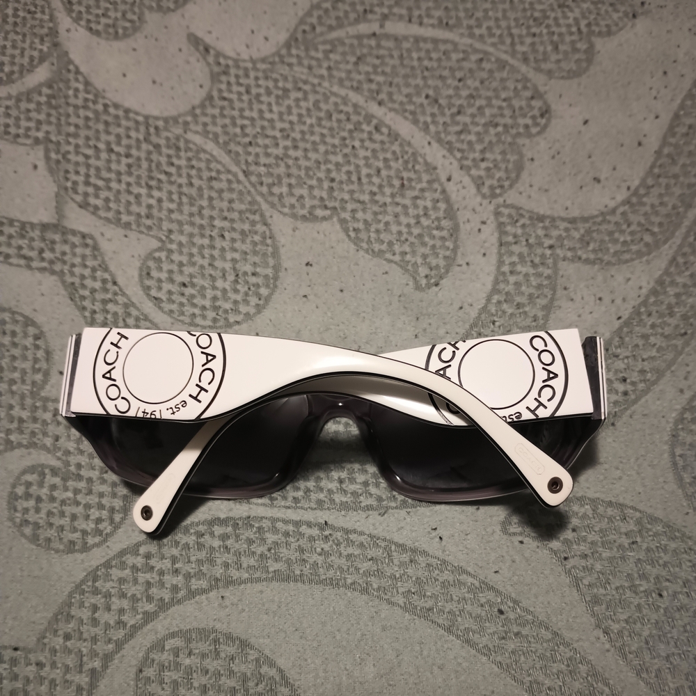 Coach White-Arm Sunglasses with Dark Lenses